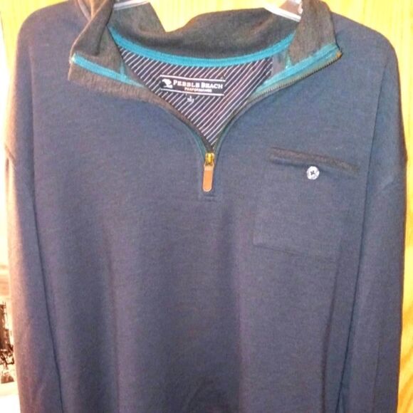 Pebble Beach Performance 1/4 Zip Long Sleeve Pullover Men's Size L - Picture 1 of 4